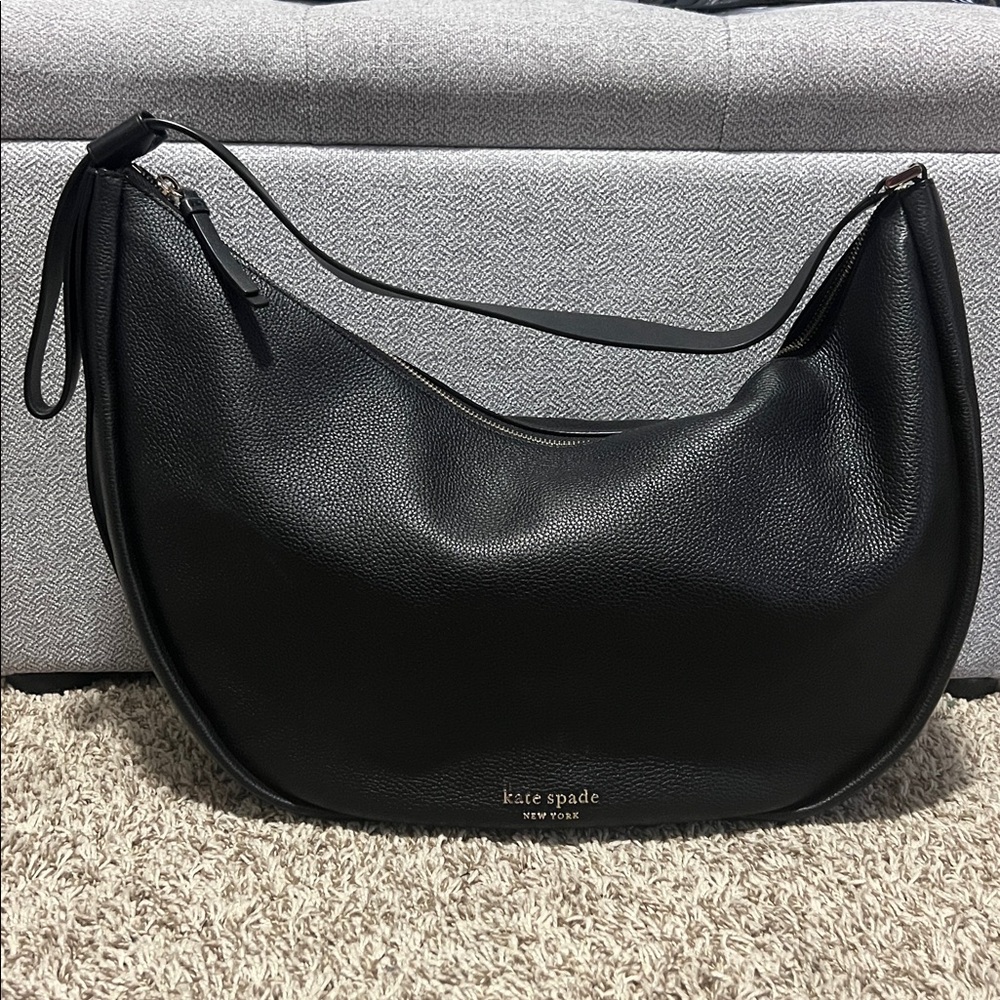 Kate Spade Black Pebbled Leather Hobo Bag